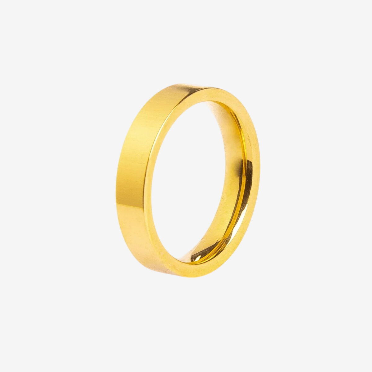 Aliança Quadrada Anatômica Banhado em Ouro 18K