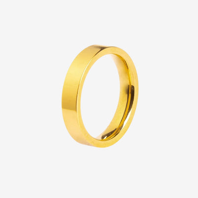 Aliança Quadrada Anatômica Banhado em Ouro 18K