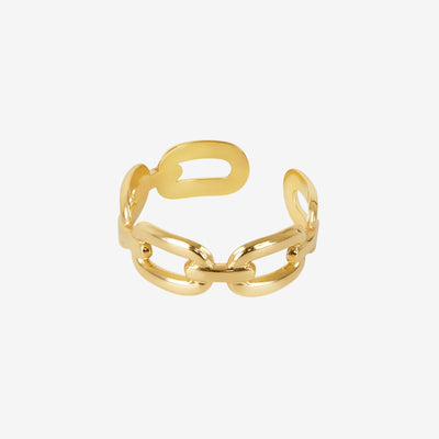 Anel Elos Ajustável Banhado em Ouro 18K