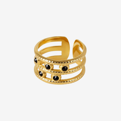 Anel Melina Ajustável Banhado em Ouro 18K