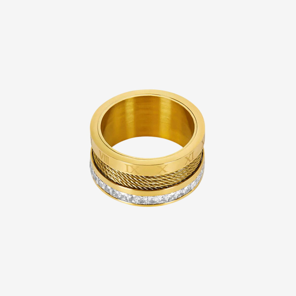 Anel Cristalino Arame Banhado em Ouro 18k