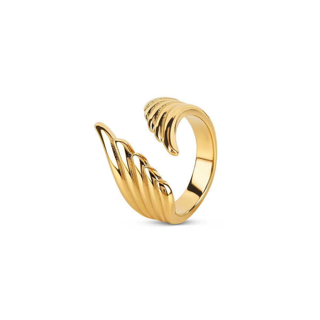 Anel Asas da Liberdade Ajustável Banhado em Ouro 18K