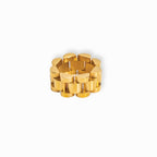 Anel Beauty Largo Elos Minimalista Banhado em Ouro 18k
