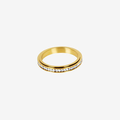 Anel Luster Rotativo Banhado em Ouro 18k