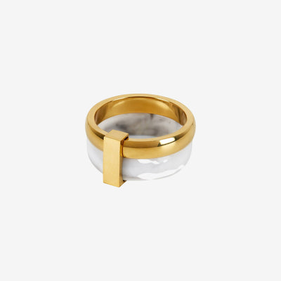 Anel Riche Camadas Banhado em Ouro 18K