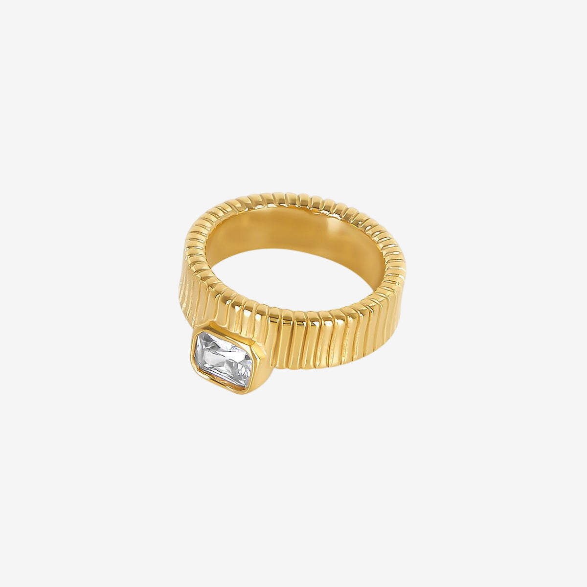 Anel Azzurra Cristal Banhado em Ouro 18k