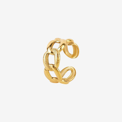 Anel Cadena Bold Ajustável Banhado em Ouro 18K