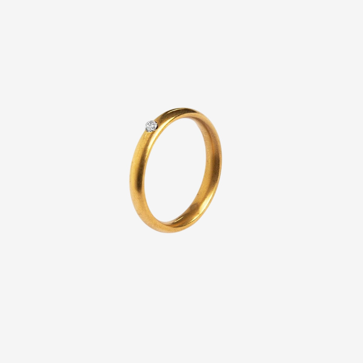 Anel Solitário Cristal Banhado em Ouro 18K