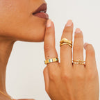 Anel Cruz Banhado em Ouro 18k