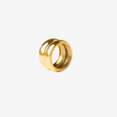 Anel Duplex Chunky Banhado em Ouro 18K