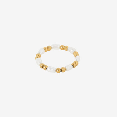 Anel Dress Pérola Banhado em Ouro 18k