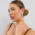 Anel Elo Duo Ajustável com Mix de Banhos Dourado e Prata