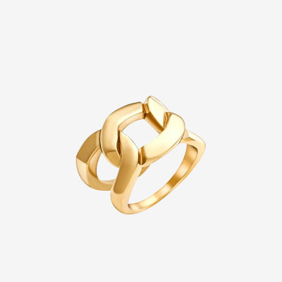 Anel Elo Duplo Banhado em Ouro 18K