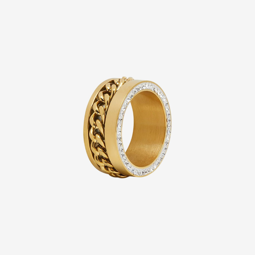 Anel Ellus Zircônia Banhado em Ouro 18K