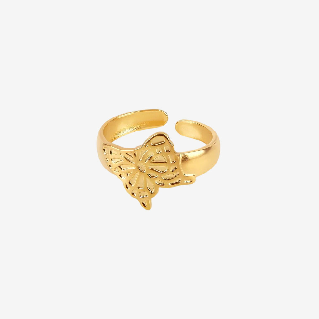 Anel Flora Ajustável Banhado em Ouro 18K