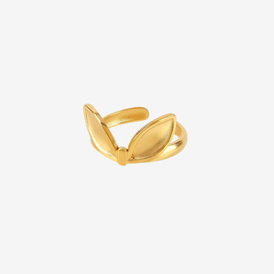 Anel Folhas Ajustável Banhado em Ouro 18K