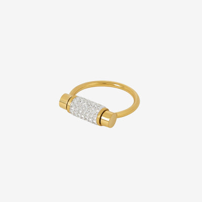 Anel Glitz Girátorio Banhado em Ouro 18K