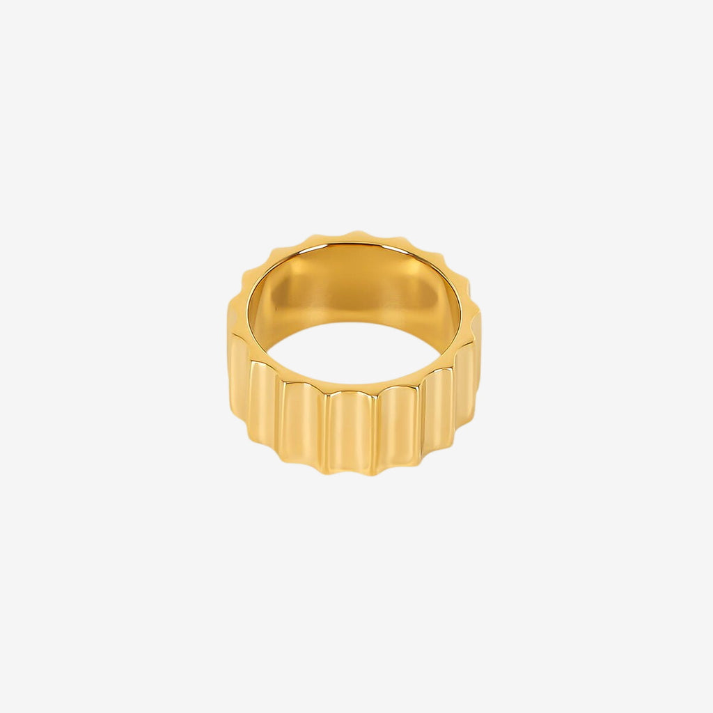 Anel Groove Banhado em Ouro 18k