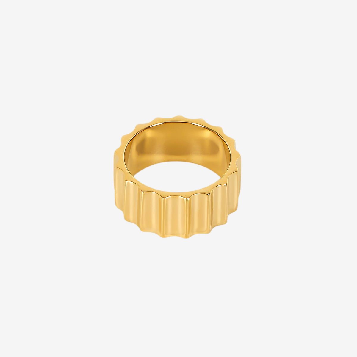 Anel Groove Banhado em Ouro 18k