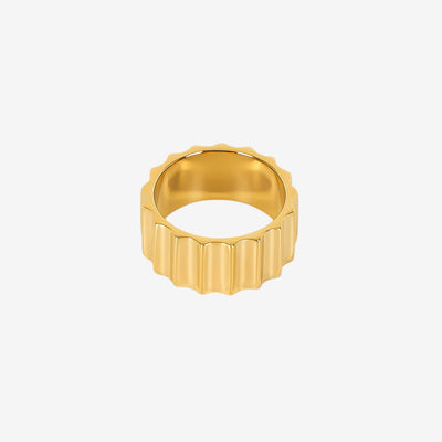 Anel Groove Banhado em Ouro 18k