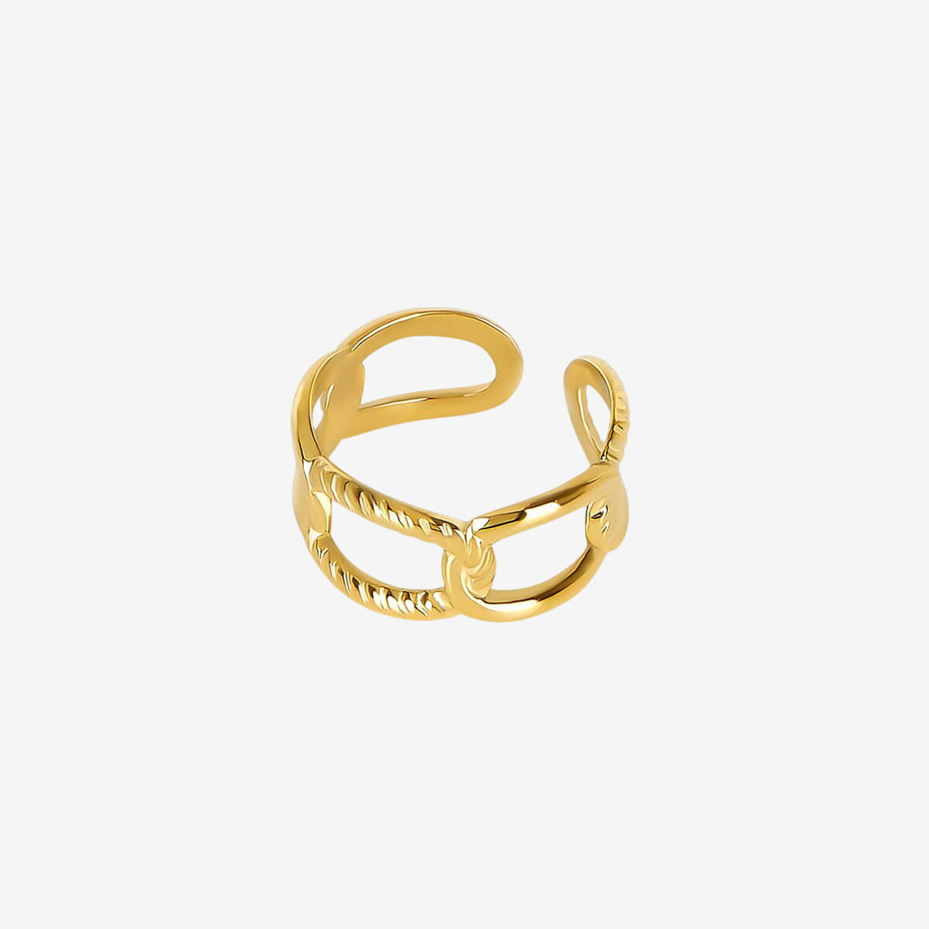 Anel Link Ajustável Banhado em Ouro 18k