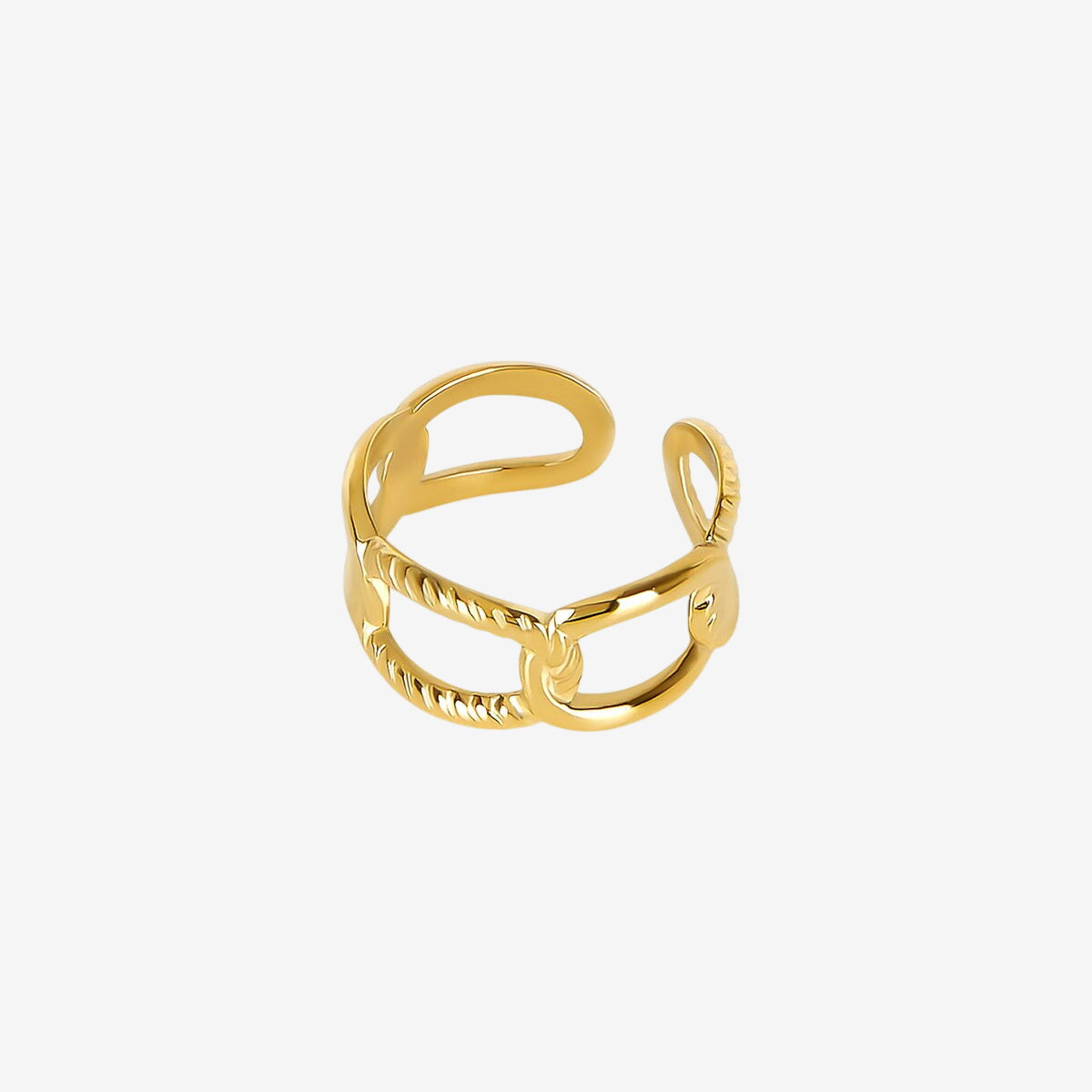Anel Link Ajustável Banhado em Ouro 18k