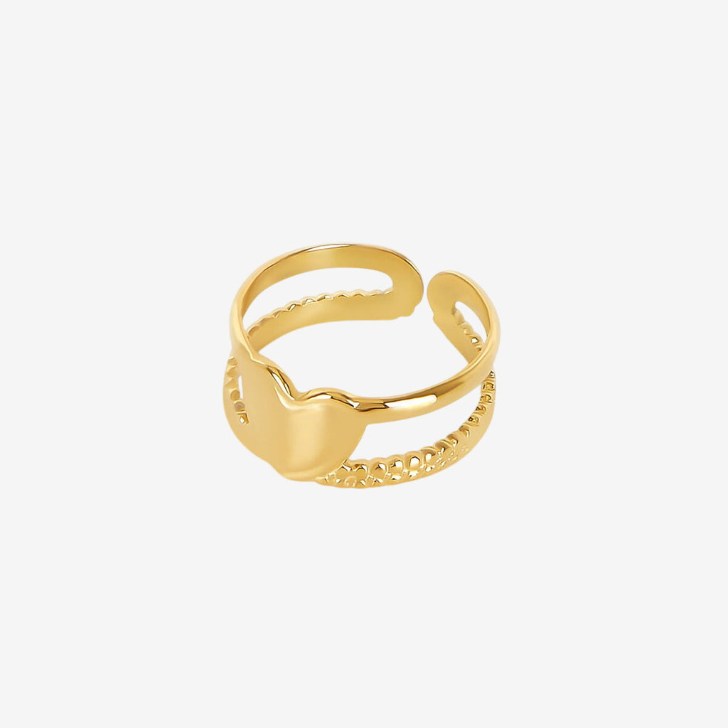 Anel Amore Ajustável Banhado em Ouro 18k