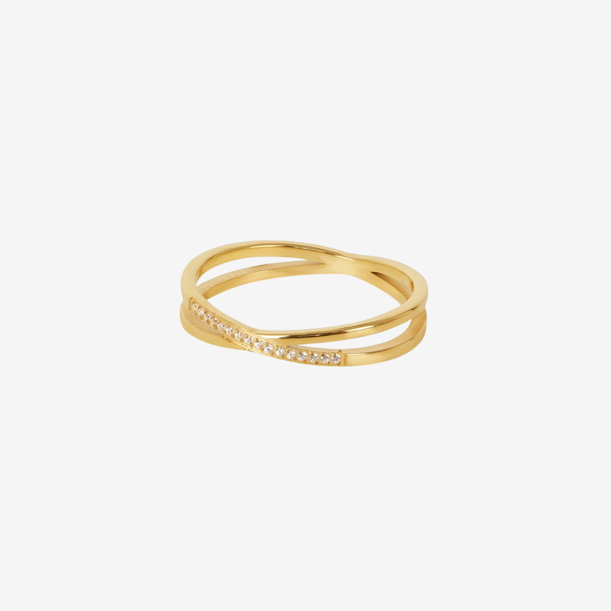 Anel Luma Duplo Banhado em Ouro 18k