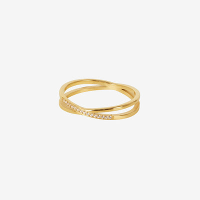 Anel Luma Duplo Banhado em Ouro 18k
