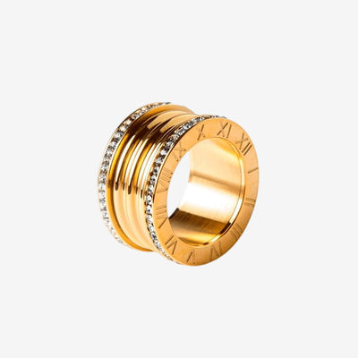 Anel Imperatriz Luxo Banhado em Ouro 18K