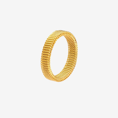 Anel Motion Malha Banhado em Ouro 18K