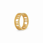 Anel Numeral Romanos Banhado em Ouro 18K