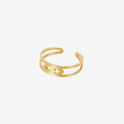 Anel Olímpia Ajustável Banhado em Ouro 18K