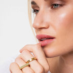 Anel Parafuso Plano Banhado em Ouro 18k