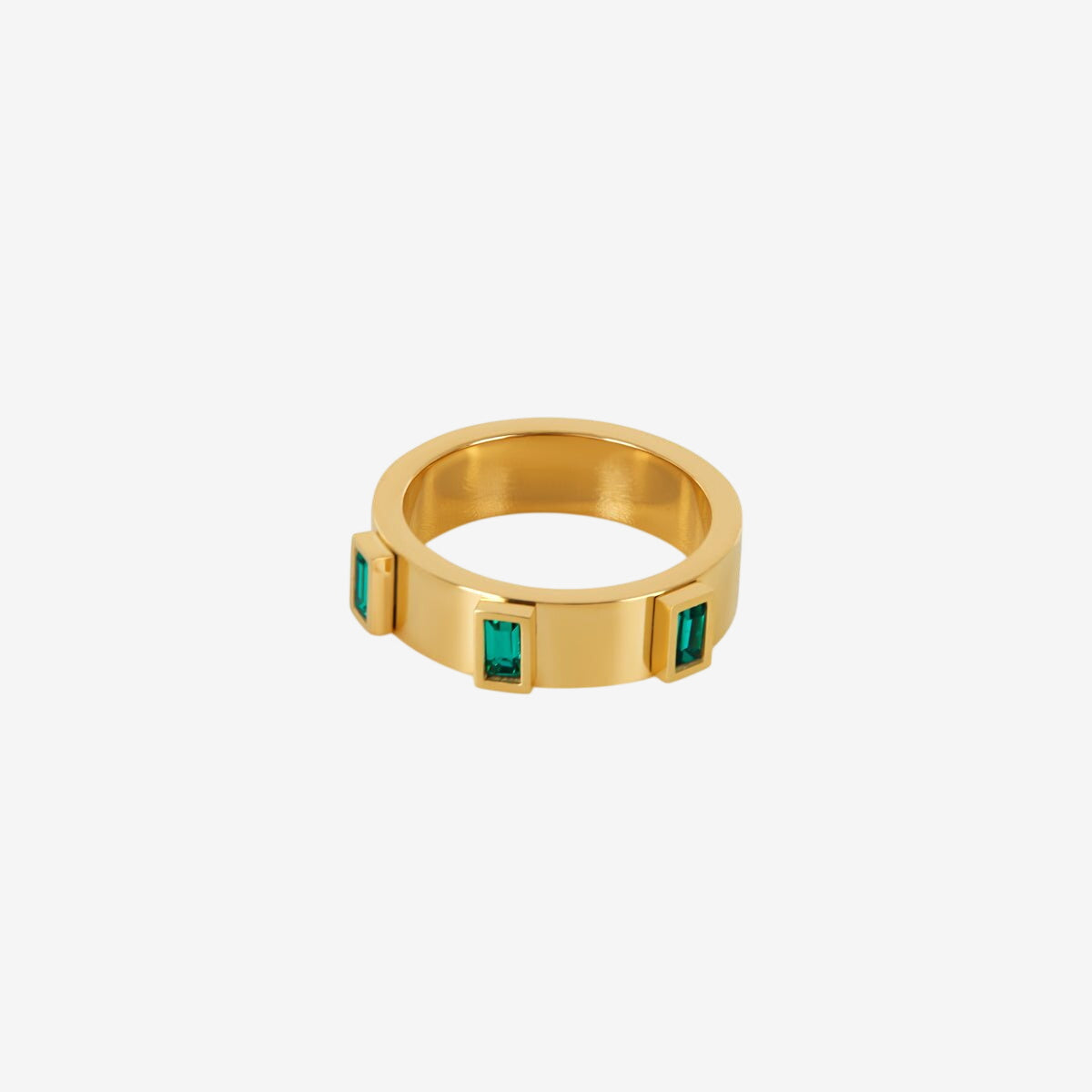 Anel Prestige Cúbica Banhado em Ouro 18K
