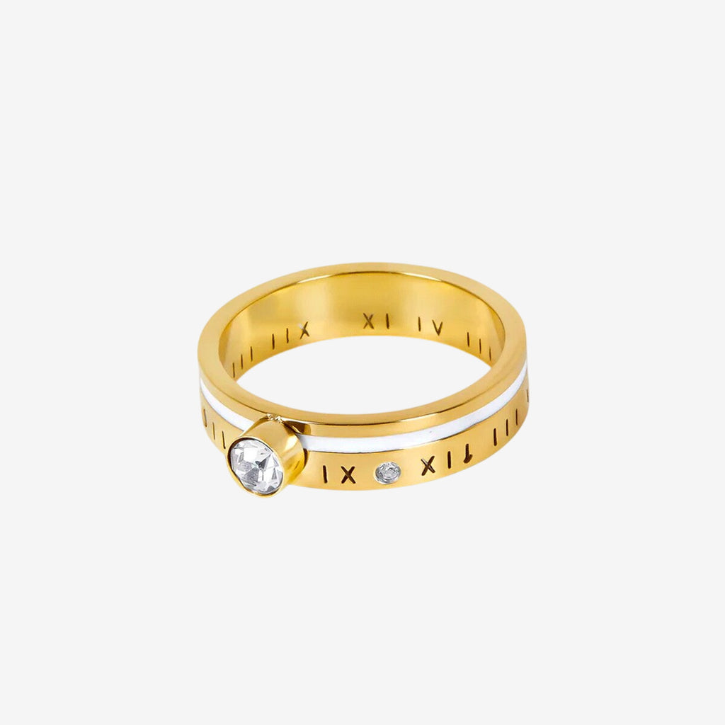 Anel Rainha Cristal Banhado em Ouro 18k