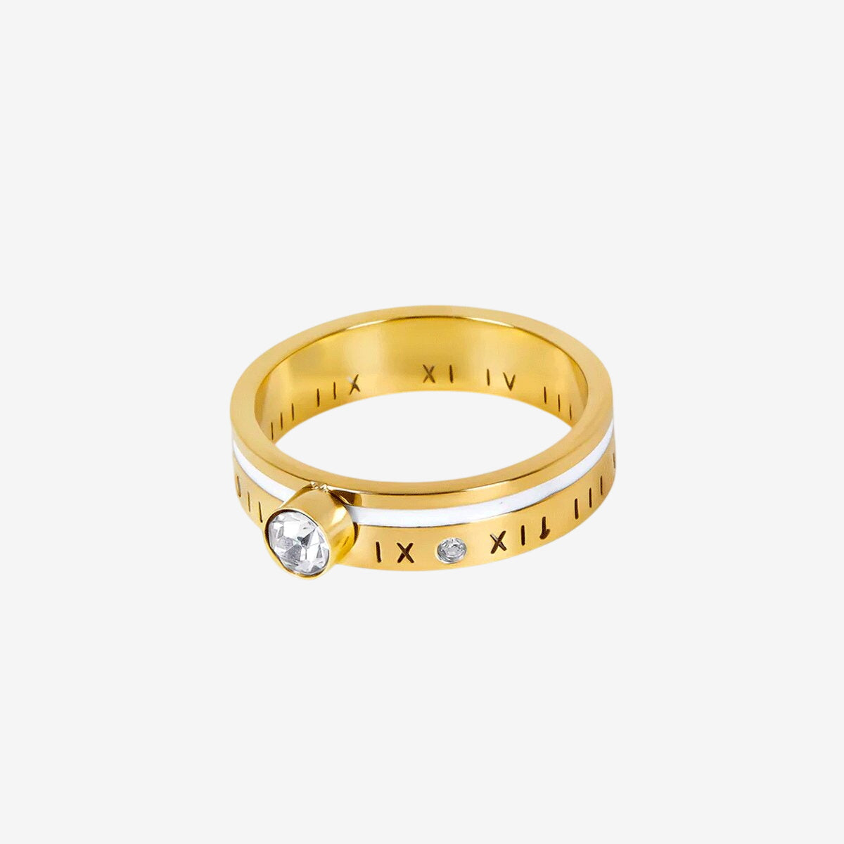Anel Rainha Cristal Banhado em Ouro 18k