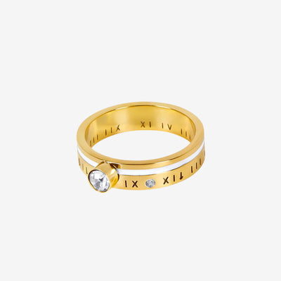 Anel Rainha Cristal Banhado em Ouro 18k