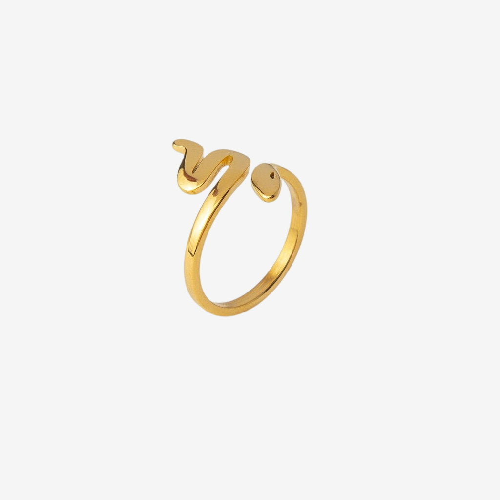Anel Víbora Banhado em Ouro 18K