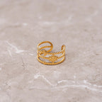 Anel Sky Ajustável Banhado em Ouro 18K
