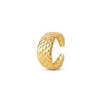 Anel Trama Luxuosa Ajustável Banhado em Ouro 18K