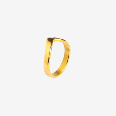 Anel Triunfo Liso Banhado em Ouro 18K
