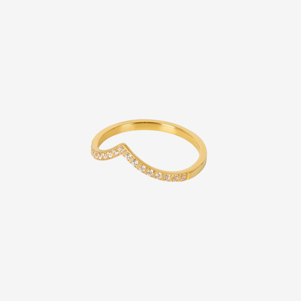 Anel Triunfo Zircônia Banhado em Ouro 18K