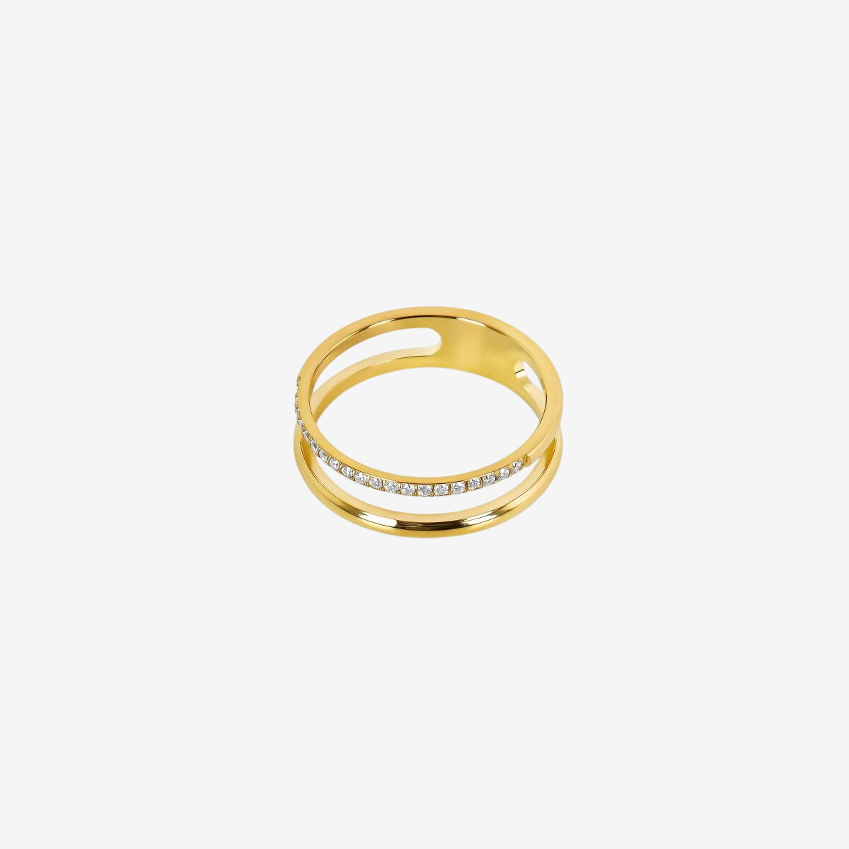 Anel Vienne Duplo Banhado em Ouro 18k
