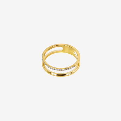 Anel Vienne Duplo Banhado em Ouro 18k