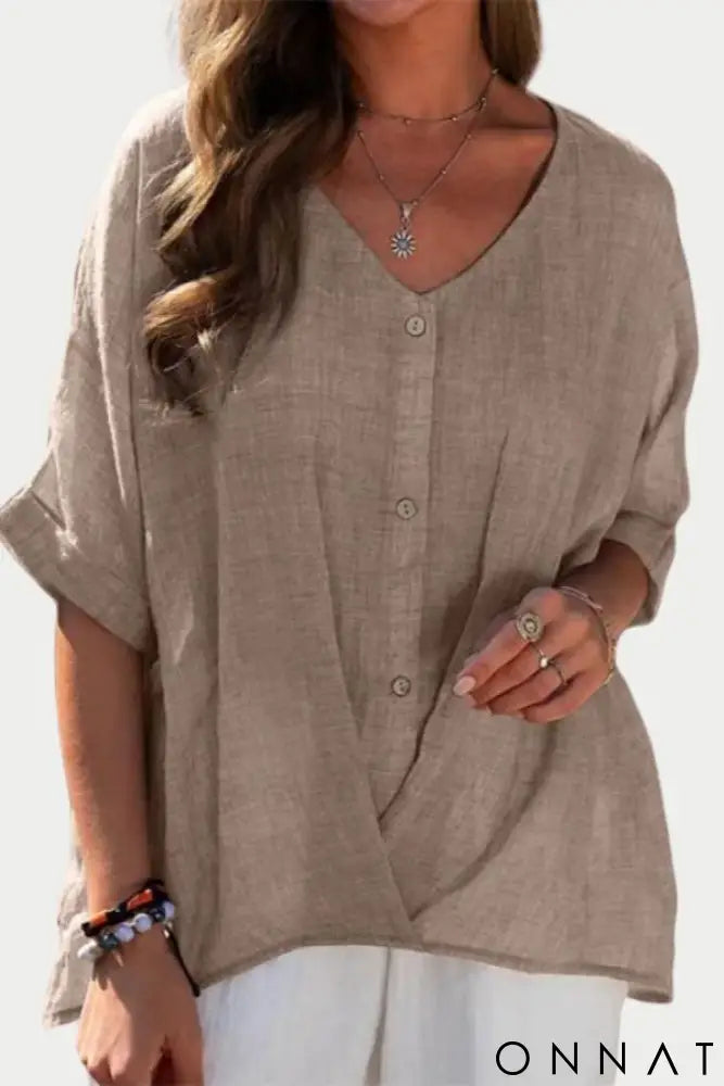 Camisa Feminina Linho Aurora Bege / P Tops