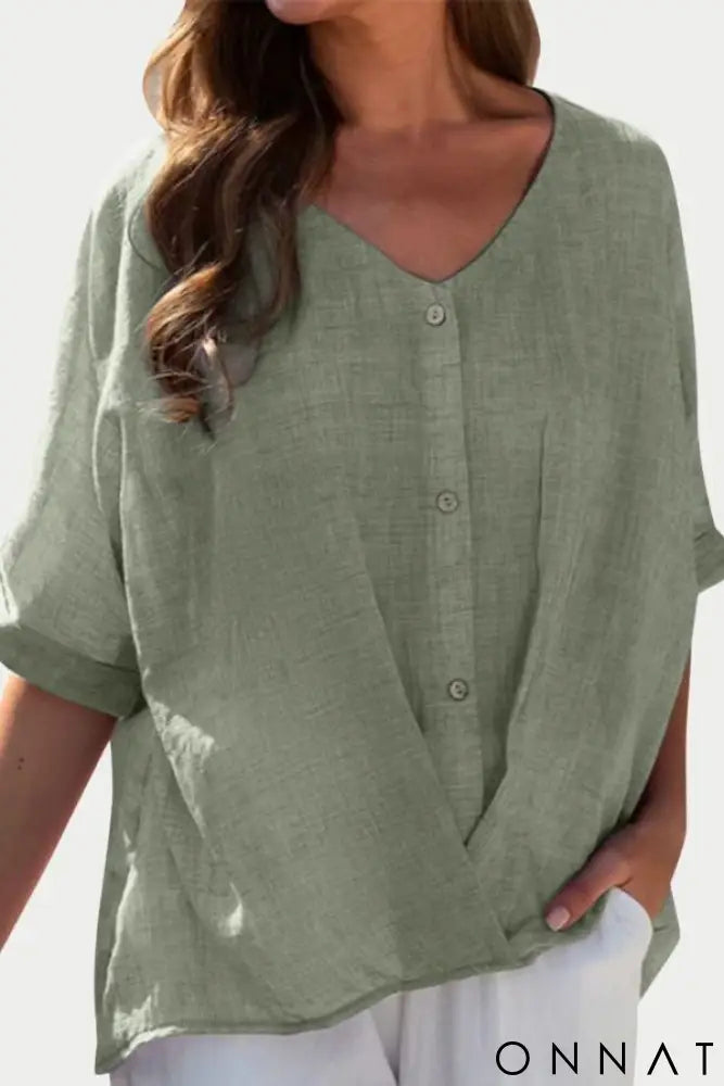 Camisa Feminina Linho Aurora Verde / P Tops