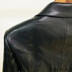 Blackout Leather Double Breasted Blazer (Limited Edition)