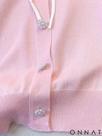 Elegant Short Sleeve Sweater with Lace Up Contrast Trim - Women’s Clothing