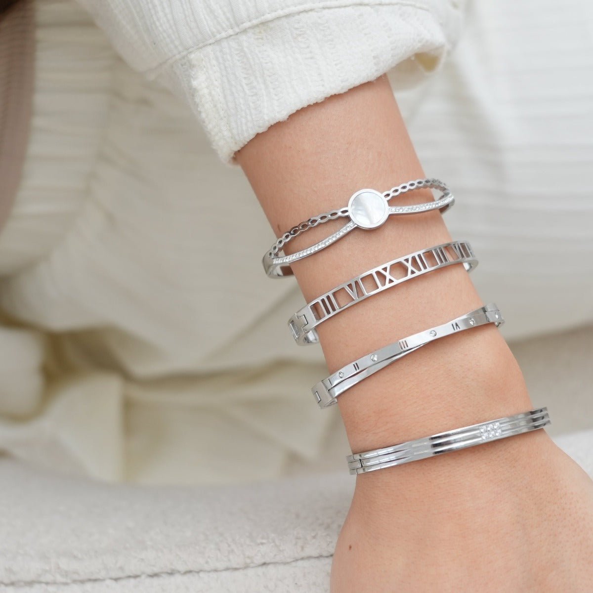 Bracelete Numeral Romanos - Prata